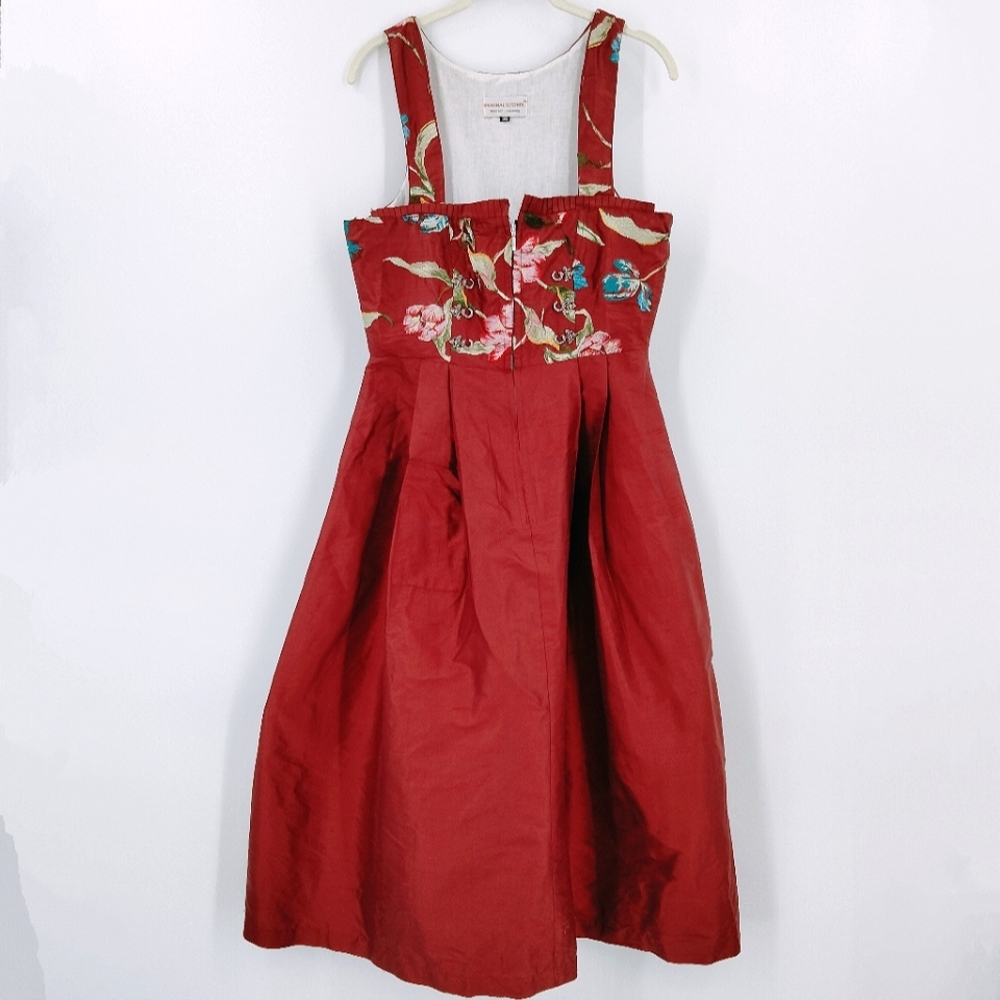 Original Steindl Silk German Apron Dress Bavarian Oktoberfest Embroidered 38